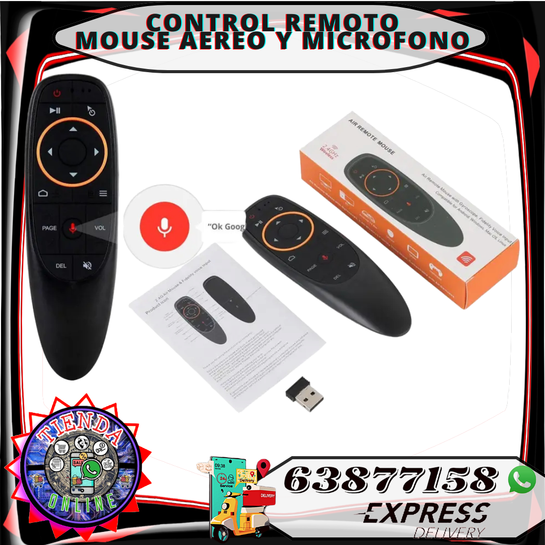 CONTROL REMOTO, MOUSE AEREO Y MICROFONO